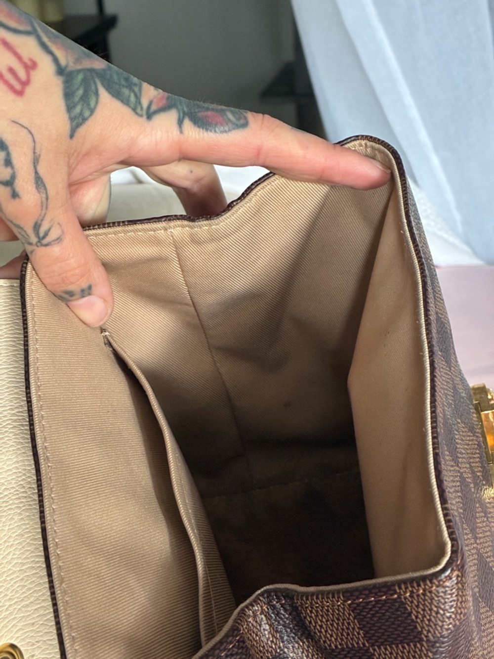 Louis Vuitton Brown and Crème Clapton Bag - Picture 10 of 14